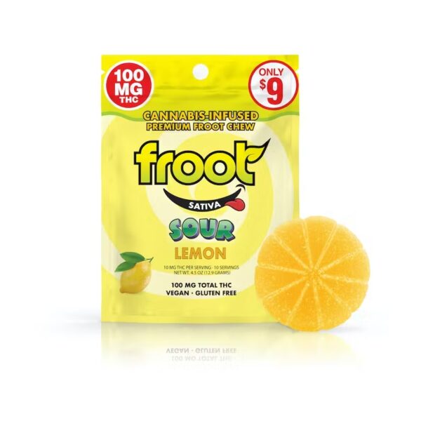 Froot Sour Lemon Gummy – 100mg Single Cut-to-dose